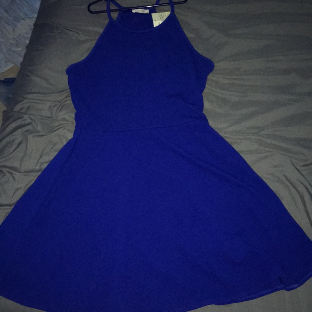 Royal blue halter  mini dress